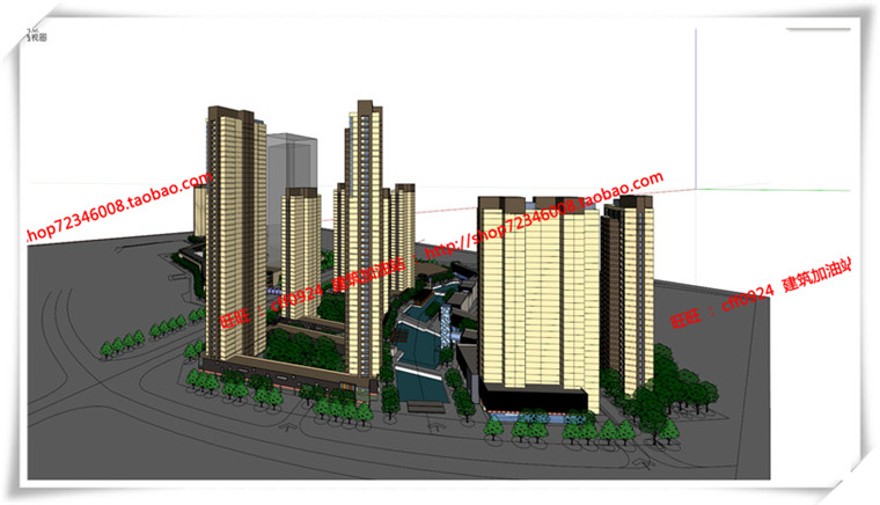 建筑图纸223合肥万达商业/商业设计综合体广场su/sketchup模型+cad图纸+效建筑资源