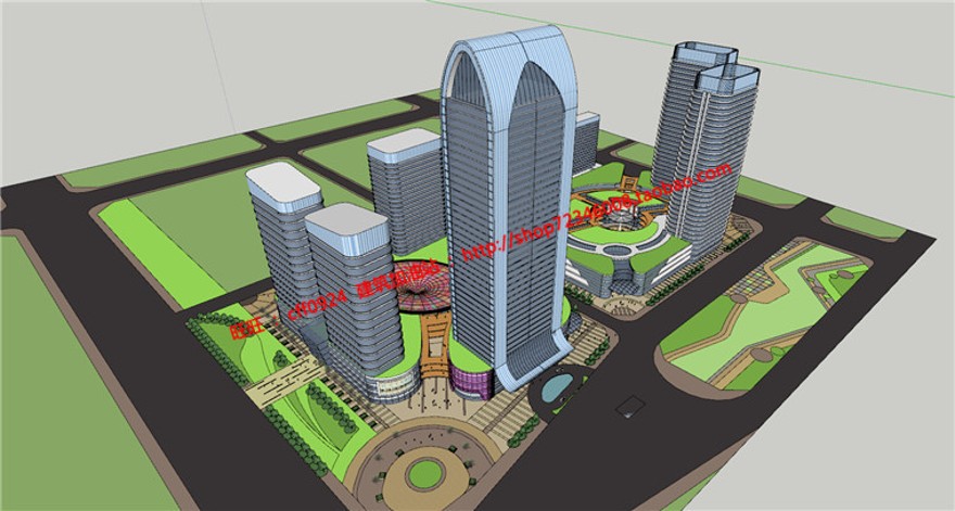 su概念设计模型cad总图源文件商业设计综合体方案设计酒店办建筑资源