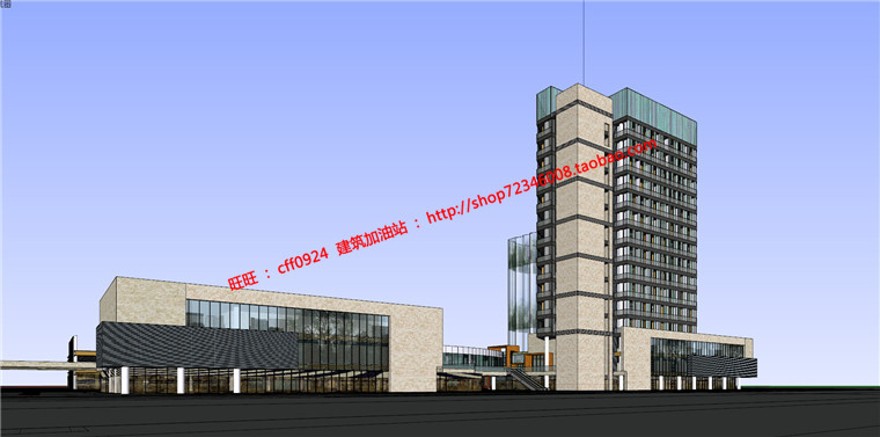 商业设计综合体公寓酒店住宅su草图模型+cad图纸效果图项建筑资源