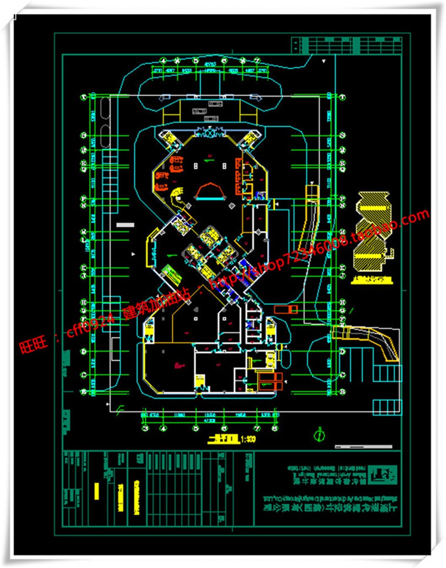 建筑图纸200商业办公酒店SU模型/sketchup+效果图+cad图纸