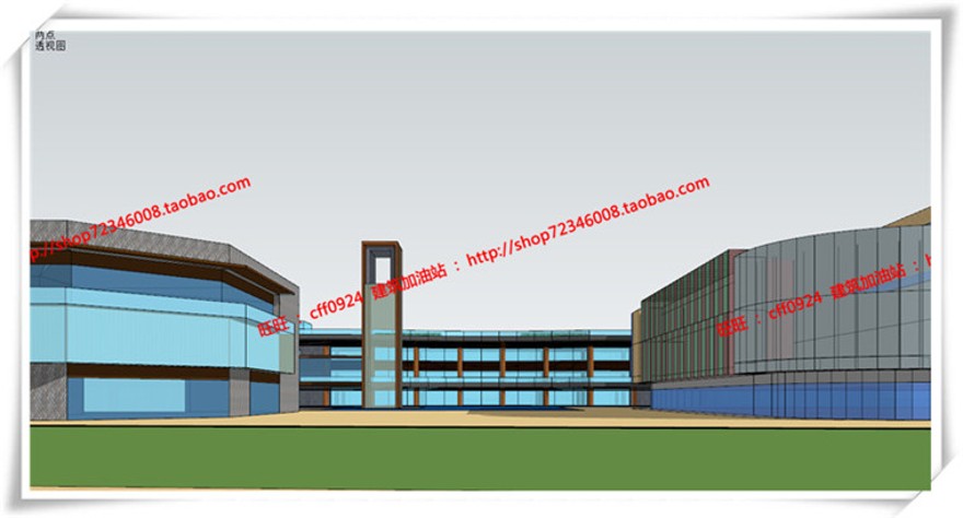 建筑图纸207商业设计综合体/商业街/商业方案图SU模型/sketchup+cad图纸