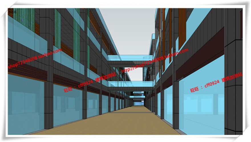 建筑图纸207商业设计综合体/商业街/商业方案图SU模型/sketchup+cad图纸