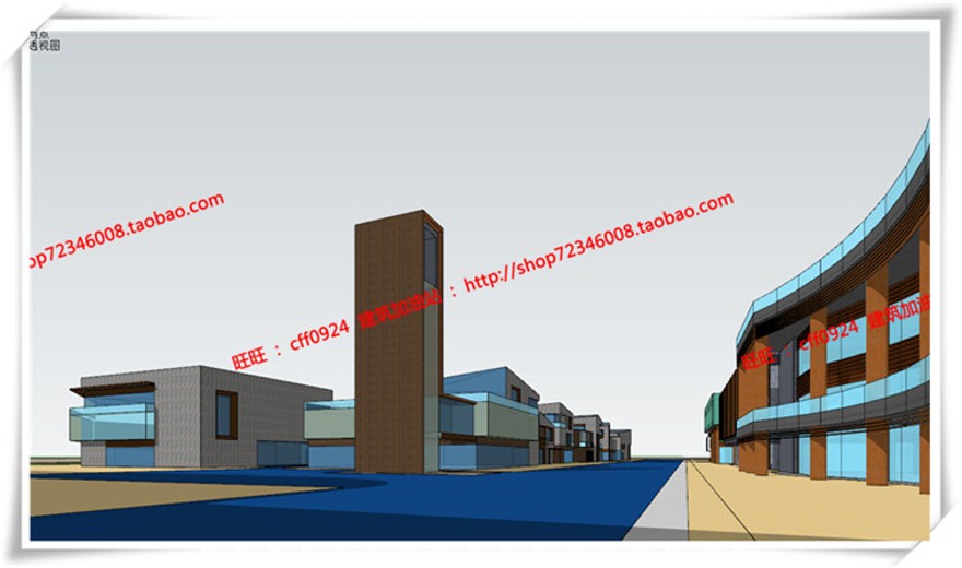 建筑图纸207商业设计综合体/商业街/商业方案图SU模型/sketchup+cad图纸