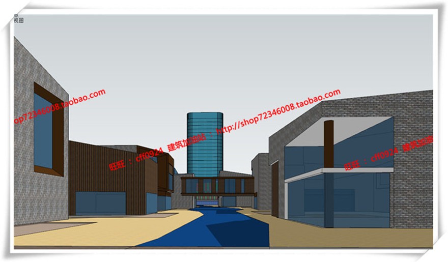 建筑图纸207商业设计综合体/商业街/商业方案图SU模型/sketchup+cad图纸