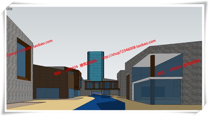 建筑图纸207商业设计综合体/商业街/商业方案图SU模型/sketchup+cad图纸