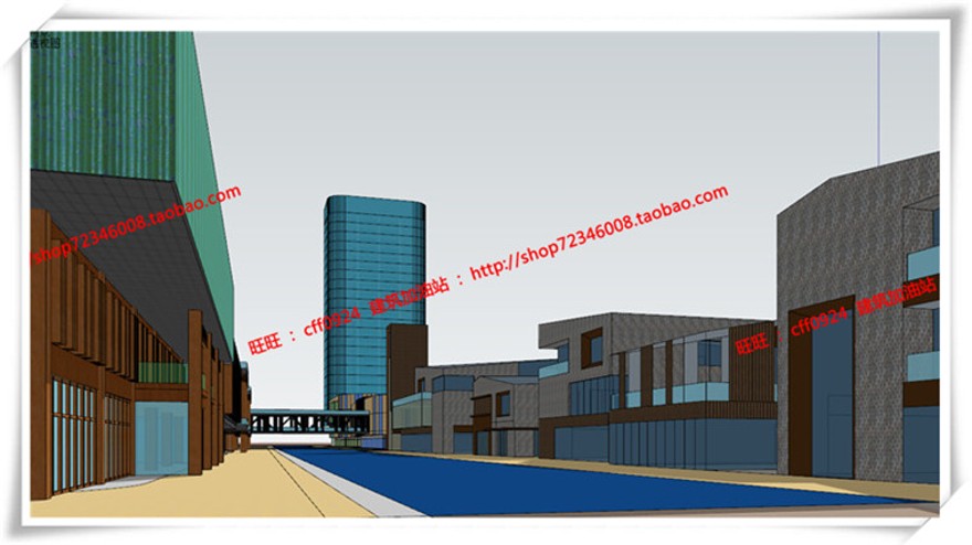 建筑图纸207商业设计综合体/商业街/商业方案图SU模型/sketchup+cad图纸