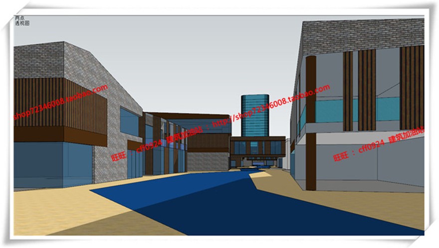 建筑图纸207商业设计综合体/商业街/商业方案图SU模型/sketchup+cad图纸