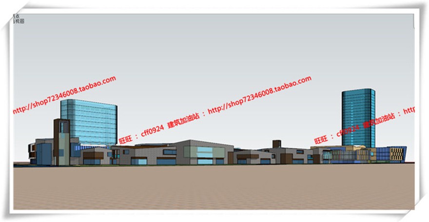 建筑图纸207商业设计综合体/商业街/商业方案图SU模型/sketchup+cad图纸