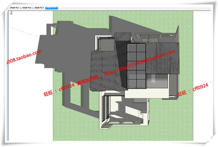 新中式风格现代风商业别墅建筑设计方案sketchup模型/su模型/cad图纸/效建筑资源