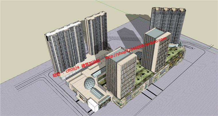 万达集团商业设计综合体成熟商圈建筑方案设计有su模型c建筑资源