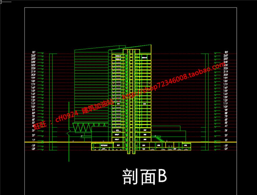 cad图纸效果图文本商业购物中心/公寓式办公/酒店建建筑资源