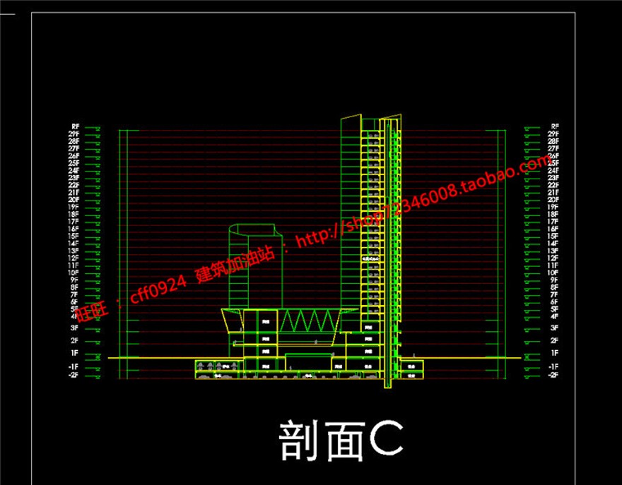 cad图纸效果图文本商业购物中心/公寓式办公/酒店建建筑资源