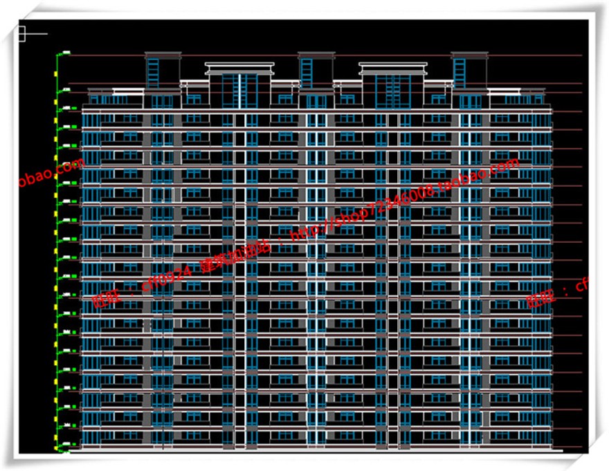 建筑图纸234宁波广洋商住宅楼cad平立面总图artdecosu模型/sketchup+效建筑资源