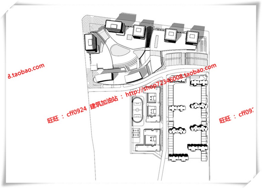 建筑图纸211福州商业景观建筑规划项目办公酒店公寓SU模型/sketchup+cad图纸