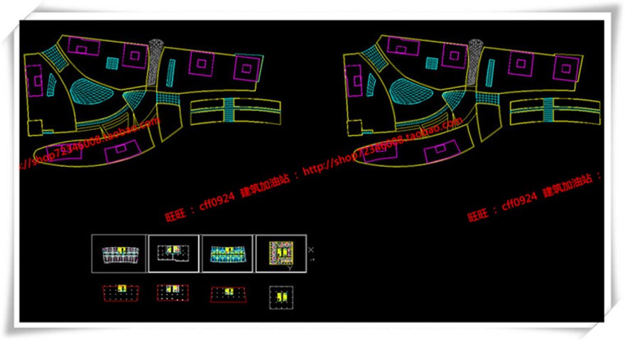 建筑图纸211福州商业景观建筑规划项目办公酒店公寓SU模型/sketchup+cad图纸