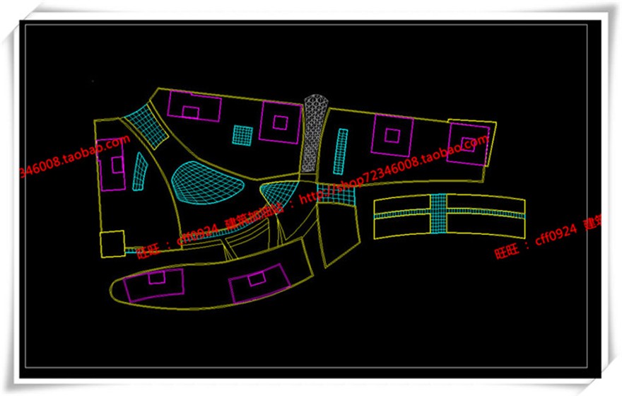 建筑图纸211福州商业景观建筑规划项目办公酒店公寓SU模型/sketchup+cad图纸