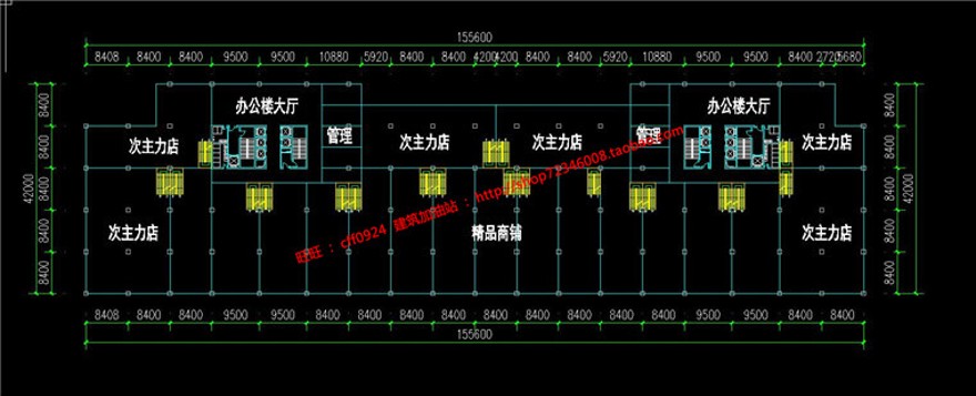 一套商业设计综合体商场购物中心超市办公酒店住宅cad图建筑资源