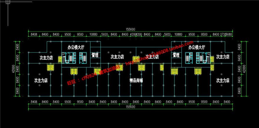 一套商业设计综合体商场购物中心超市办公酒店住宅cad图建筑资源