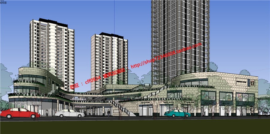 万科商业设计综合体办公/公寓立面控制大样节点su精细模建筑资源