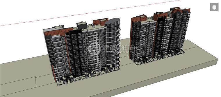 建筑图纸187商业设计综合体/商住楼/商业设计包有SU模型/cad图纸/效果图