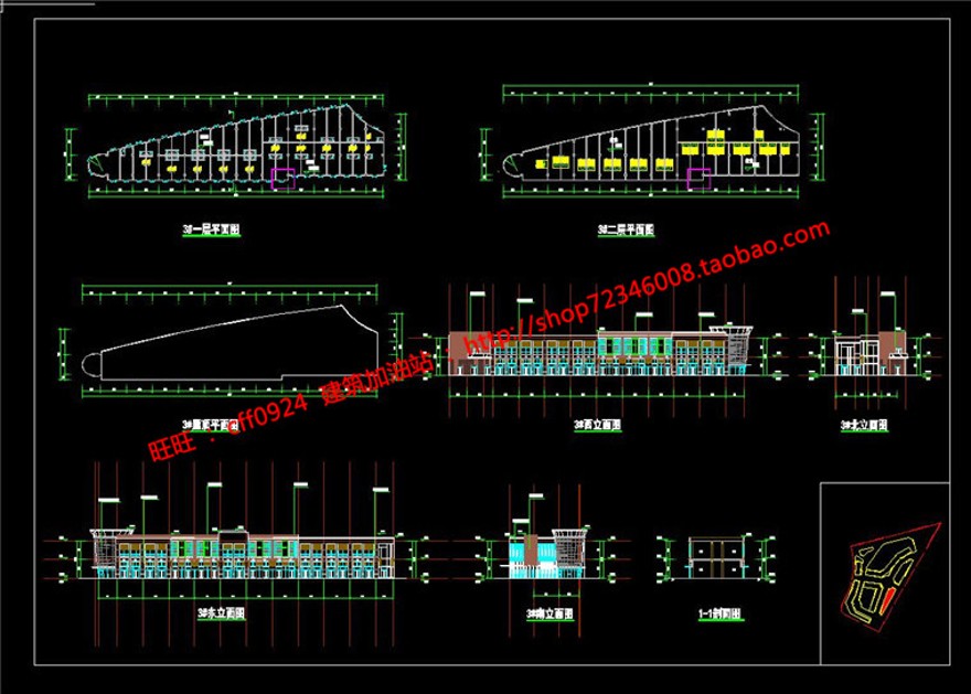 商业中心广场多层建筑方案设计文本册参考cad图纸平建筑资源