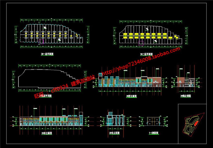 商业中心广场多层建筑方案设计文本册参考cad图纸平建筑资源