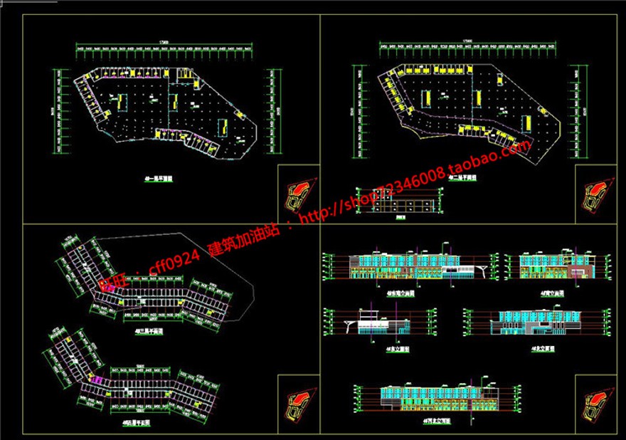 商业中心广场多层建筑方案设计文本册参考cad图纸平建筑资源