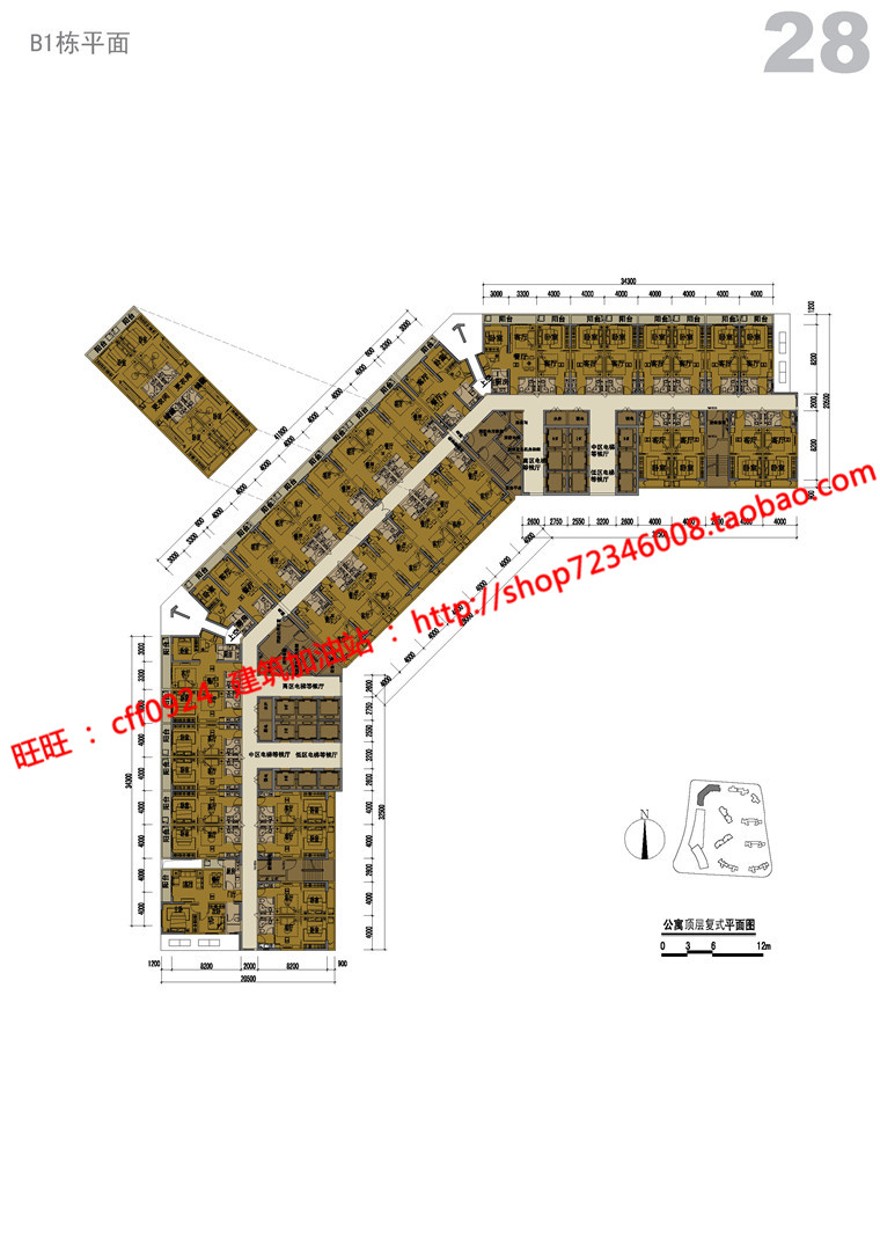 商业设计综合体住宅区办公楼酒店商业裙房建筑方案cad图建筑资源