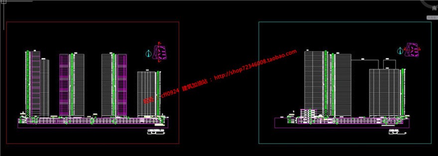 商业设计综合体住宅区办公楼酒店商业裙房建筑方案cad图建筑资源