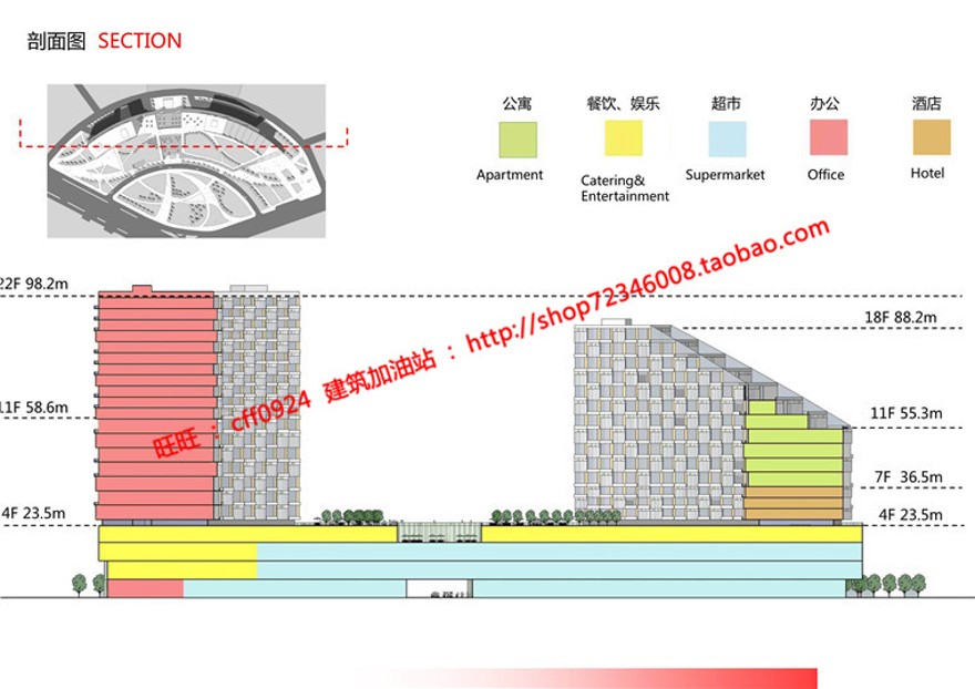 商业设计综合体酒店办公商业方案设计su模型sketchup效果图建筑资源