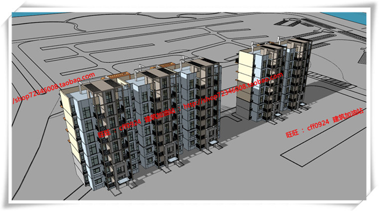 建筑图纸288花园住宅/多层住宅全套设计SU模型+cad图纸+效果图+3D