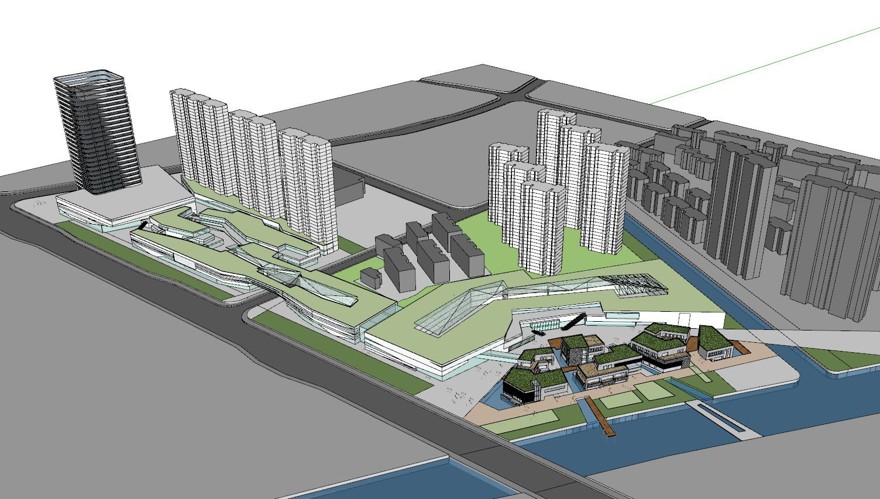 城市规划设计设计综合体有商业中心住宅区公寓办公cad图纸su模型建筑资源