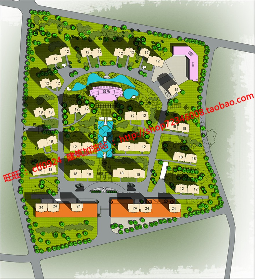 住宅区建筑住宅规划生活区方案cad图纸su模型文本说明