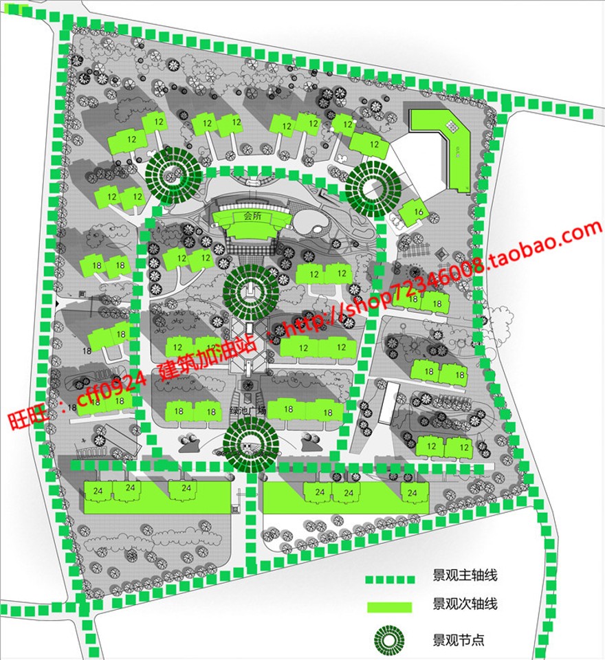 住宅区建筑住宅规划生活区方案cad图纸su模型文本说明