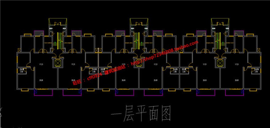 层住宅楼单体户型cad图纸su模型及效果图