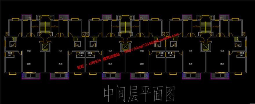 层住宅楼单体户型cad图纸su模型及效果图