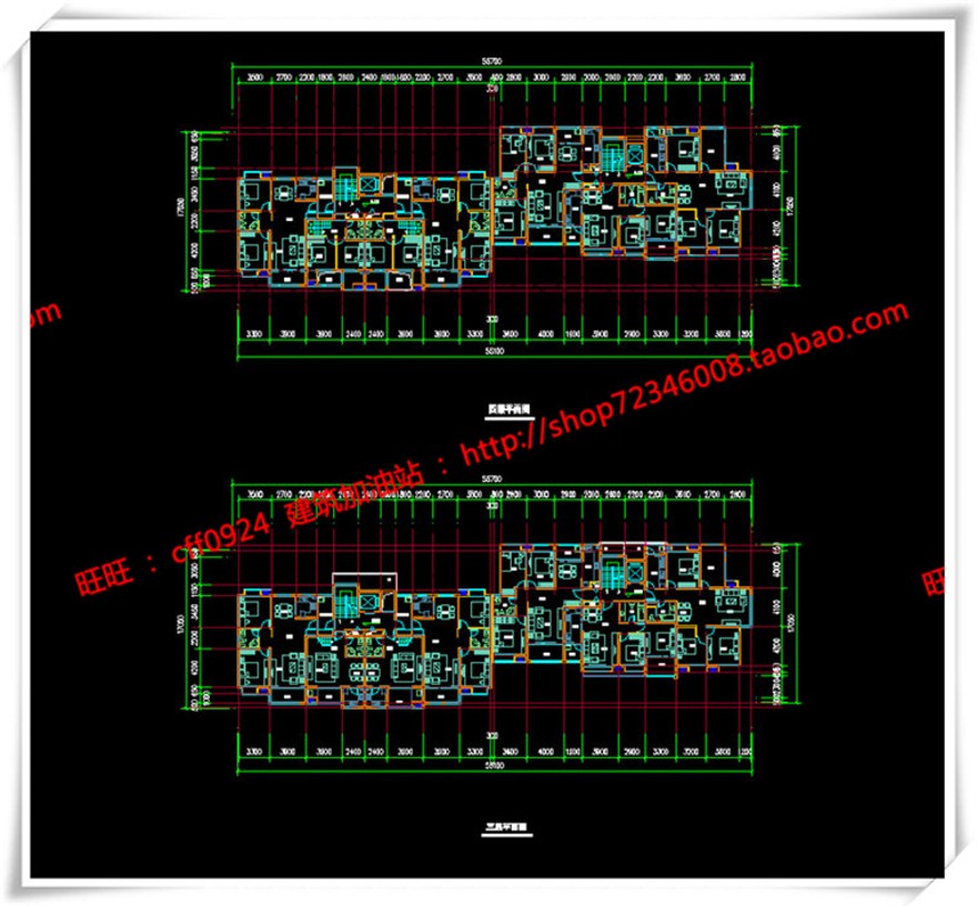 建筑图纸308青岛城阳多层住宅中层现代风cad平面图+su模型+效果图