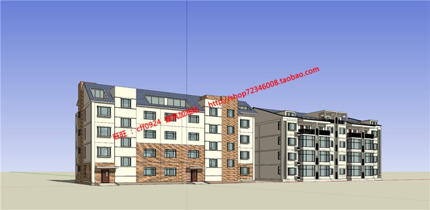 层住宅楼建筑方案设计全套su模型+cad图纸+效果图