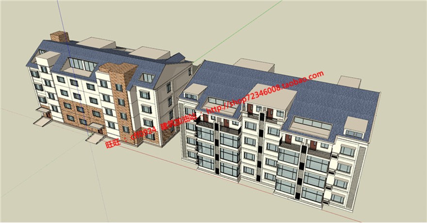 层住宅楼建筑方案设计全套su模型+cad图纸+效果图