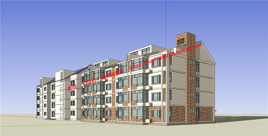 层住宅楼建筑方案设计全套su模型+cad图纸+效果图