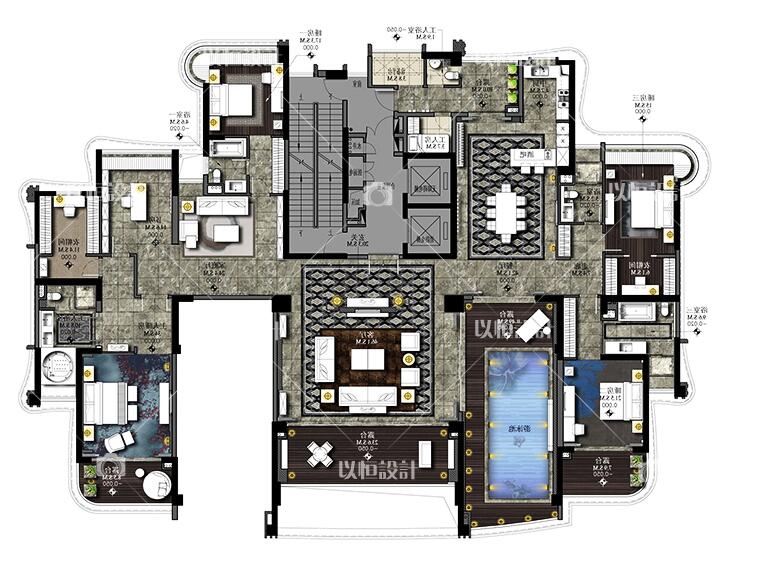 资源素材复古家居样板间深化设计古典住宅建筑景观CAD施工图+方案