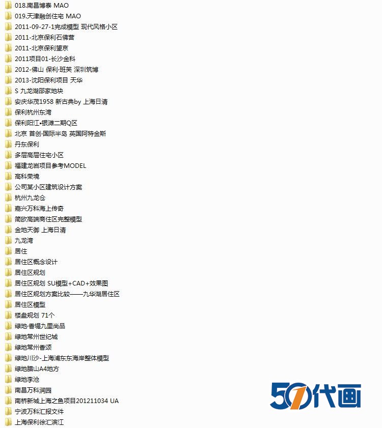 完整住宅小区cad总图户型+su模型+效果图住宅区规划