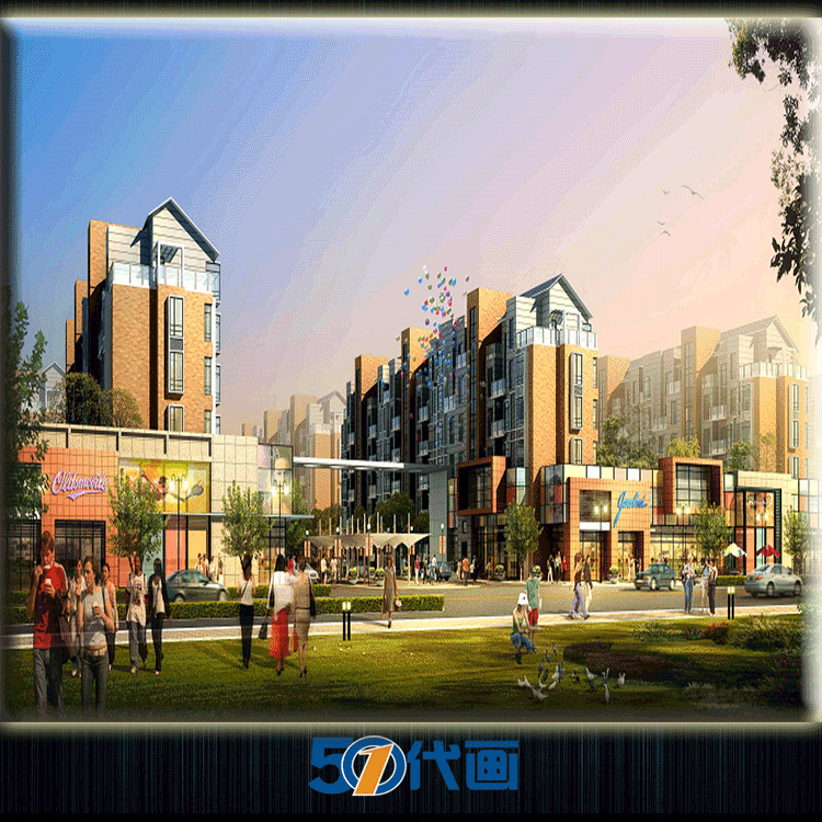 完整住宅小区cad总图户型+su模型+效果图住宅区规划