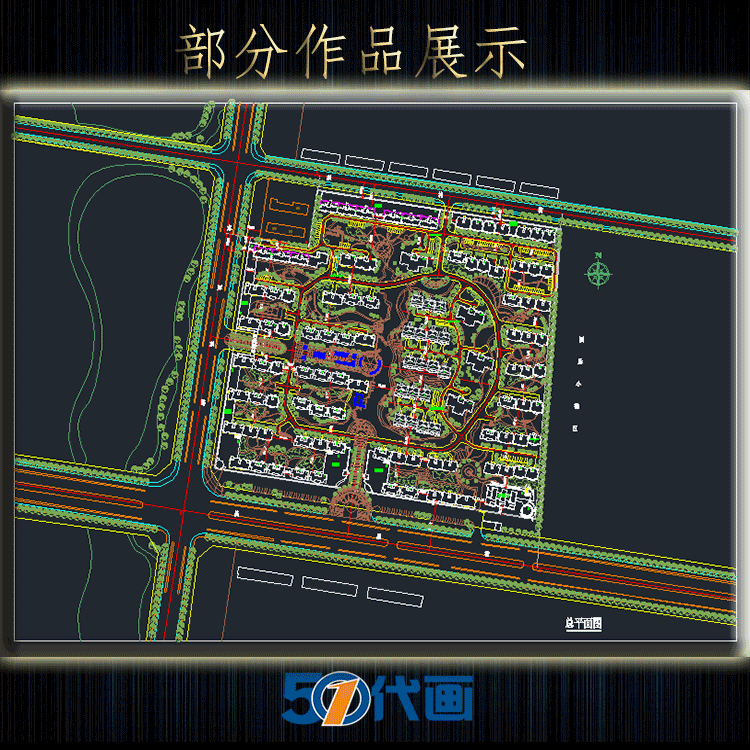 完整住宅小区cad总图户型+su模型+效果图住宅区规划