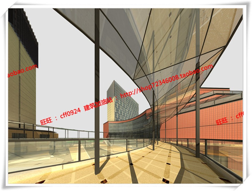 建筑图纸202商业设计综合体/商业+办公整体su模型/sketchup+cad图纸+效果图