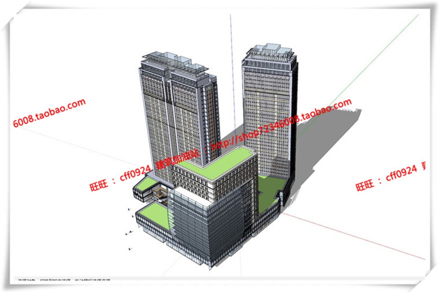 建筑图纸221徐州景观建筑规划项目公建办公商业cad平面立面总图skp/su模型+cad图纸