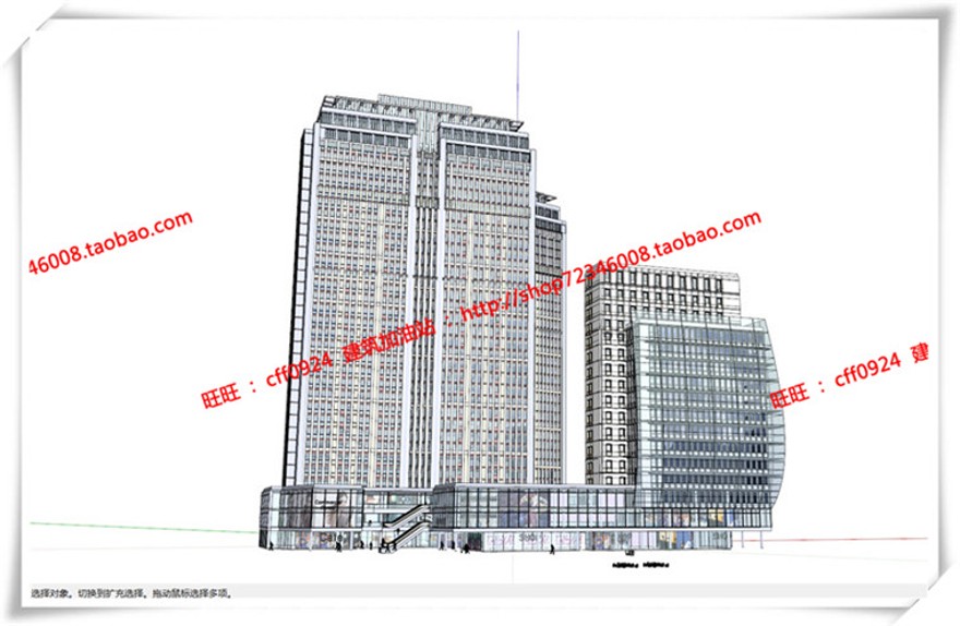 建筑图纸221徐州景观建筑规划项目公建办公商业cad平面立面总图skp/su模型+cad图纸