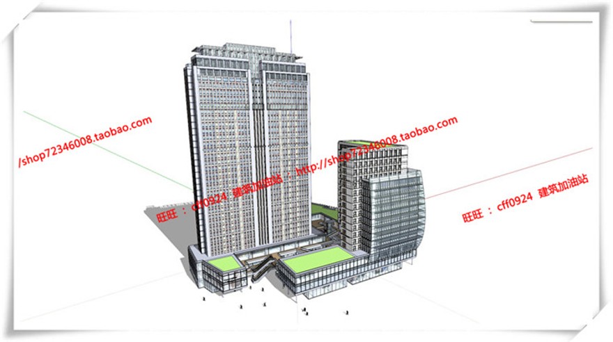 建筑图纸221徐州景观建筑规划项目公建办公商业cad平面立面总图skp/su模型+cad图纸