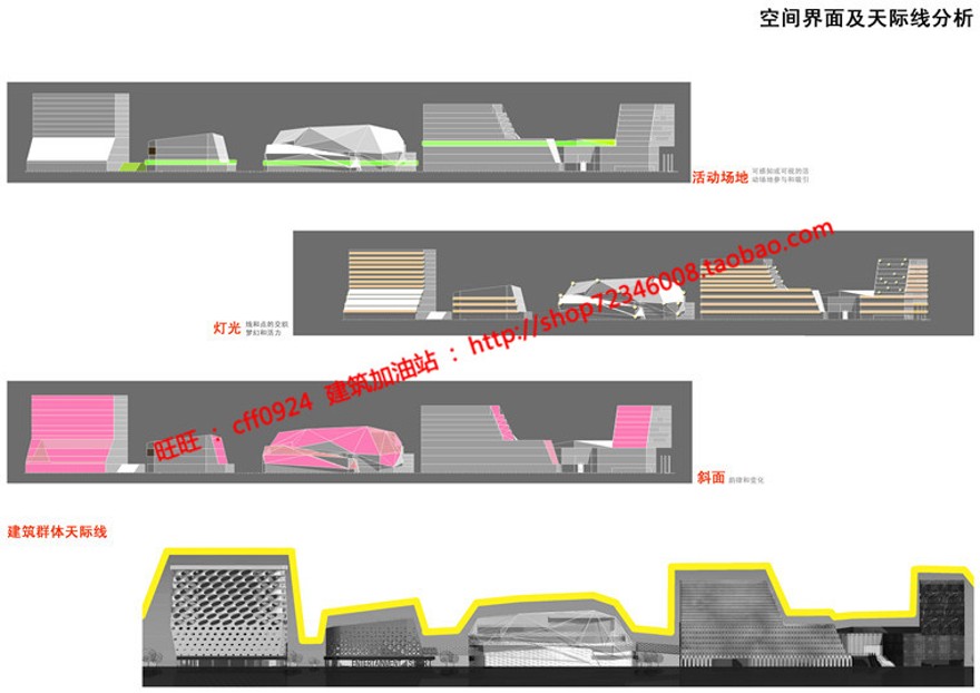 cad图纸+效果图+文本城市规划设计设计综合体商业/酒店/办公/公寓建筑资源