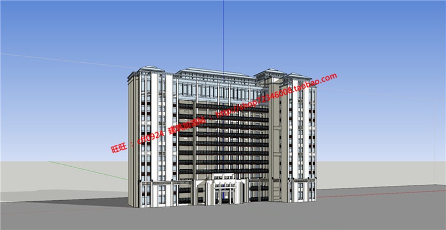 公寓建筑方案设计住宅楼单身公寓su模型cad图纸3D效果图